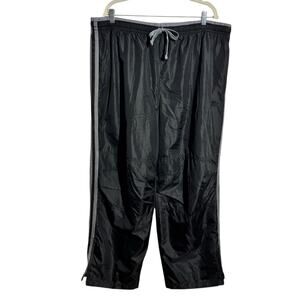 Starter Track Pant Men 2XL Gray Black Polyester Lined Windbreaker Logo Baggy Zip